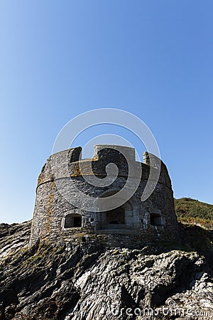 Little Dennis sea defence fort, Pendennis Castle Falmouth Stock Photo