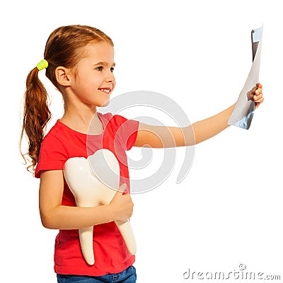 Little dentist patient with x-ray Stock Photo