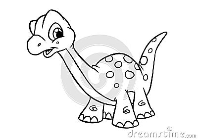 Little dinosaur diplodocus cub illustration cartoon coloring Cartoon Illustration