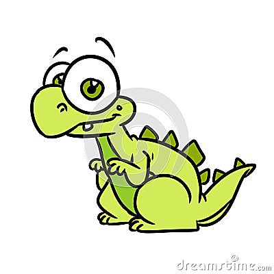 Little dinosaur herbivore character illustration cartoon Cartoon Illustration