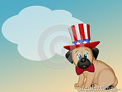 Little dog celebrates July 4th Stock Photo