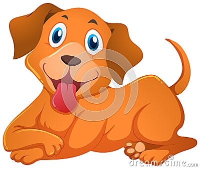 Little dog with happy face Vector Illustration