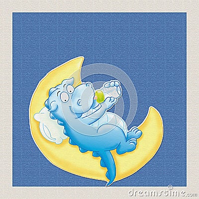 The little dragon drink bottle on the moon Stock Photo