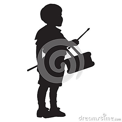 Little Drummer Boy Silhouette Vector Illustration