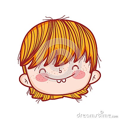 Little face boy cartoon isolated icon design Vector Illustration