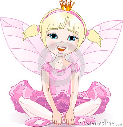 Little fairy ballerina Vector Illustration