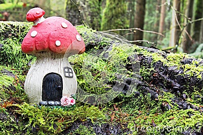 Little fairytale mushroom house Stock Photo