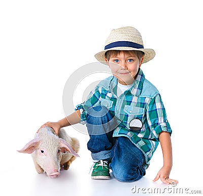 Little farmer. Stock Photo