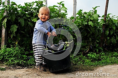 Little farmer Stock Photo