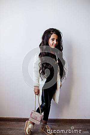 Little fashion girl. Stock Photo