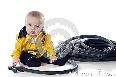 Little Fireman Stock Photo