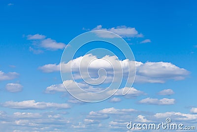 Little fluffy white clouds in blue sky Stock Photo