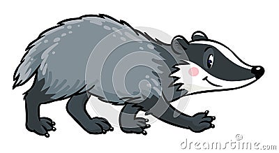 Little funny badger. Children vector illustration Vector Illustration