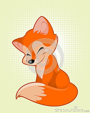 Little funny fox Vector Illustration