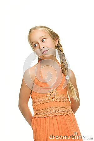 Little funny girl Stock Photo