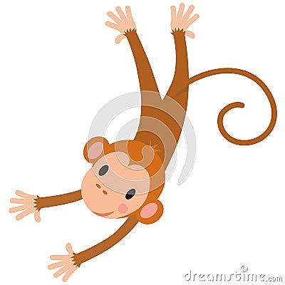 Little funny monkey Vector Illustration