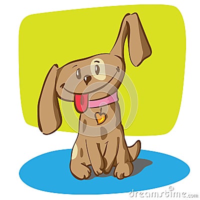 Little funny puppy Vector Illustration