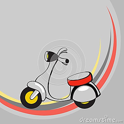 Little funny scooter Vector Illustration