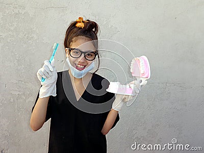 Little futured dentist Stock Photo