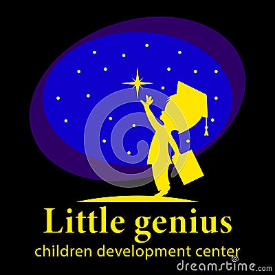 Little Genius, Children development center logo Vector Illustration