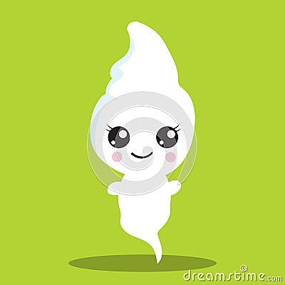 LITTLE GHOST YELLOWGREEN 06 Vector Illustration