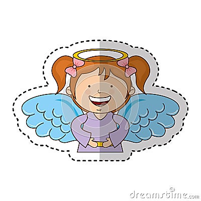 Little girl angel character Vector Illustration