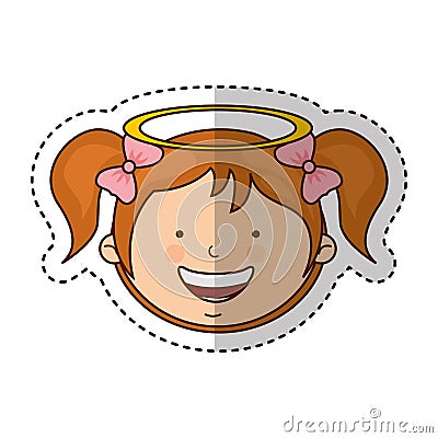 Little girl angel character Vector Illustration