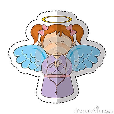 Little girl angel character Vector Illustration