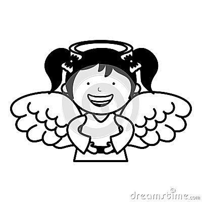 Little girl angel character Vector Illustration