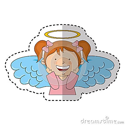 Little girl angel character Vector Illustration