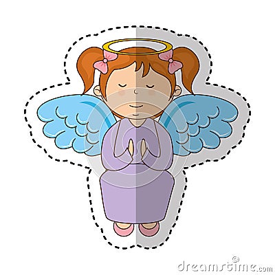 Little girl angel character Vector Illustration