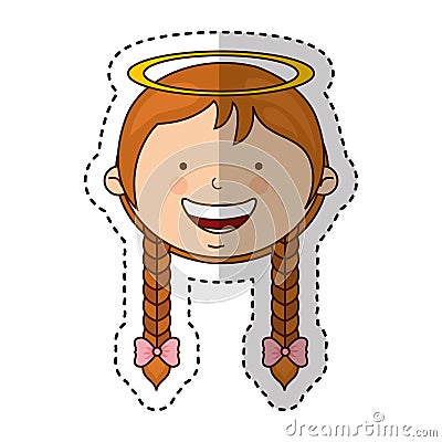 Little girl angel character Vector Illustration