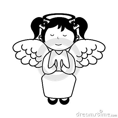 Little girl angel character Vector Illustration