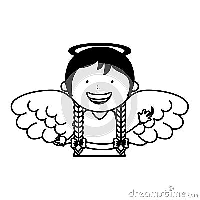 Little girl angel character Vector Illustration