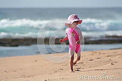 Little Girl on the beach Stock Photo