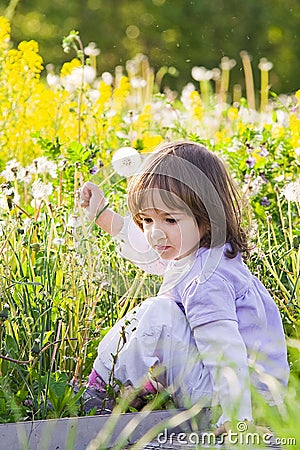 Little Girl And Blow Balls Royalty Free Stock Images - Image: 15844729