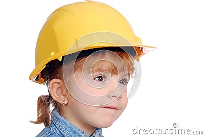 Little girl builder Stock Photo