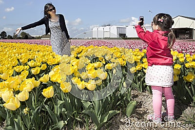 Little girl captures picture of her mother Stock Photo