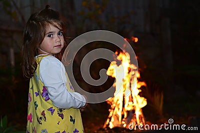 Little girl celebrate Lag Ba'Omer Jewish Holiday Stock Photo