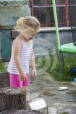 Little girl crying Stock Photo