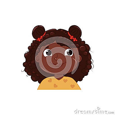 Little girl cute smiling. Happy emotion child Vector Illustration