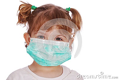 Little girl doctor in mask Stock Photo