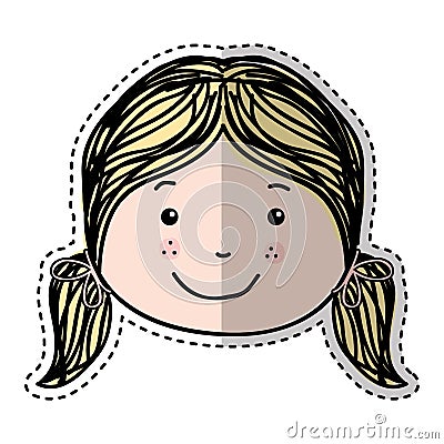 Little girl drawing isolated icon Vector Illustration