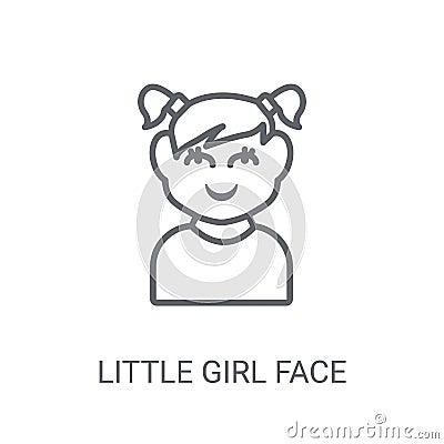 Little girl face icon. Trendy Little girl face logo concept on w Vector Illustration