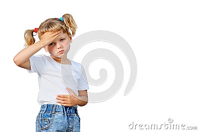 The little girl fell ill Stock Photo