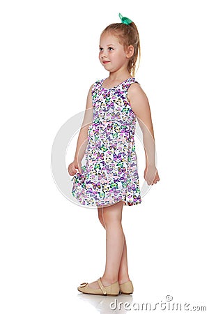 The little girl is full-length. Stock Photo