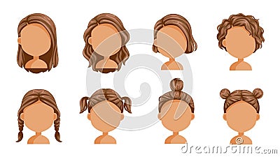 Little girl hair Vector Illustration