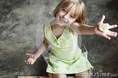 Little Girl Happiness Adolescence Cute Concept Stock Photo