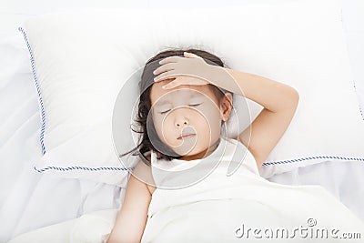 Little girl with illness Stock Photo