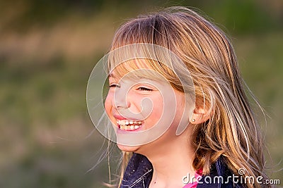 Little girl laughing Stock Photo